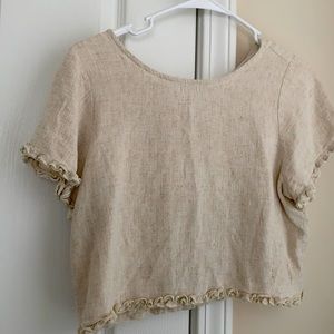 beige linen top